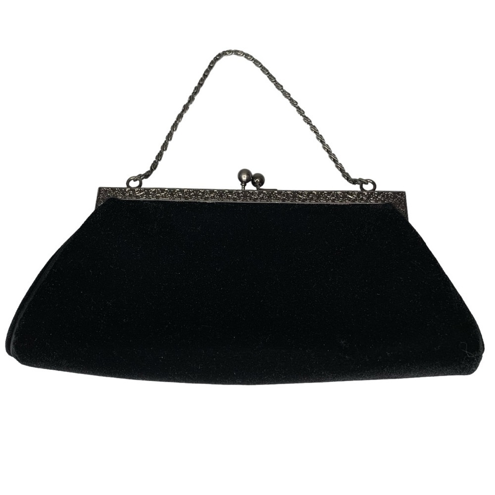 Unbranded black velvet clasp clutch shoulder/hand bag.‎